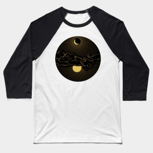 A Lovestory in space - Sun Moon Clouds | Positivity Baseball T-Shirt